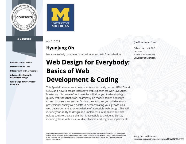 Web design for Everyone certification